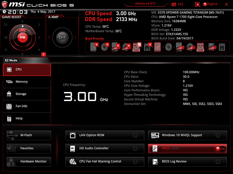  Главное меню Click BIOS 5 
