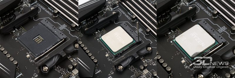  Установка центрального процессора AMD Ryzen в гнездо AM4 