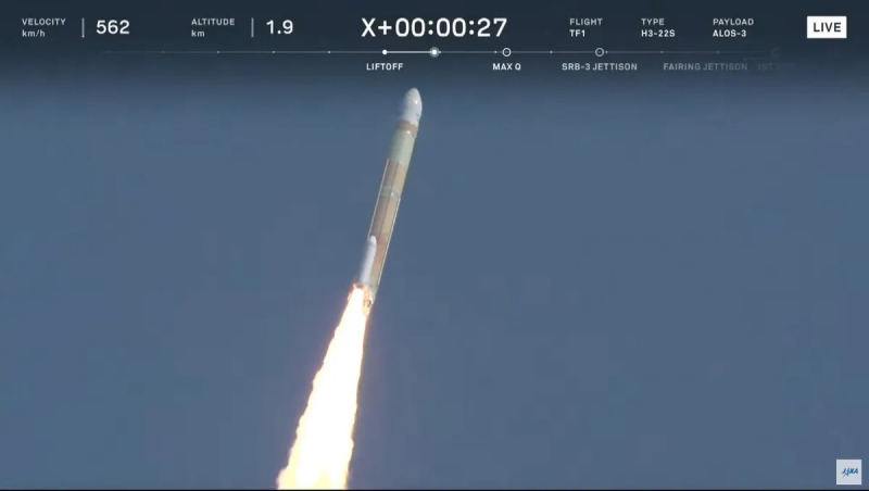  Новейшая японская ракета H-III была подорвана во время своего первого полета из-за незапуска двигателя второй ступени. Событие стало серьезным провалом в многолетних усилиях JAXA по разработке более эффективной альтернативы нынешнему национальному носителю H-IIA. Принтскрин c трансляции JAXA 