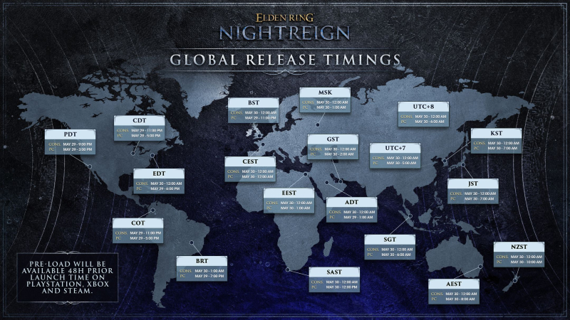  Время выхода Elden Ring Nightreign в разных регионах 