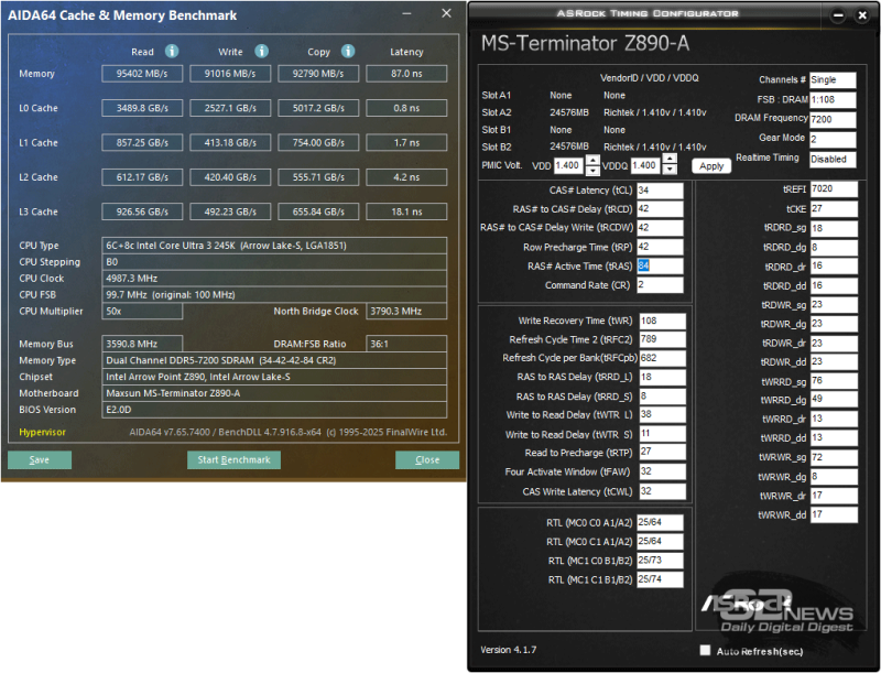  XMP1 7200 МГц (34-42-42-84_2Т) 