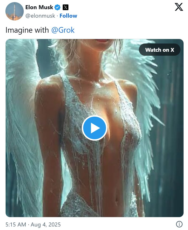 xAI запустила Grok Imagine — платный ИИ-генератор изображений и видео с «пикантным режимом»