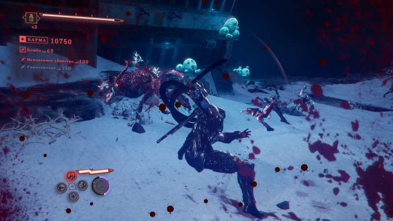 У Якумо и Рю есть быстрый доступ к расходникам — аптечкам для восстановления здоровья и эссенциям для временных пассивных эффектов