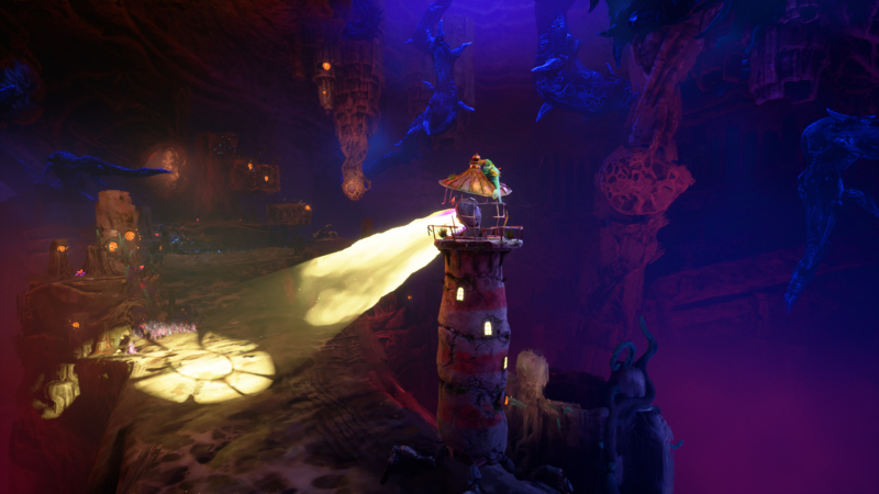  Некоторые элементы окружения реагируют на направленный свет — зверушки жмурятся, бутоны раскрываются 