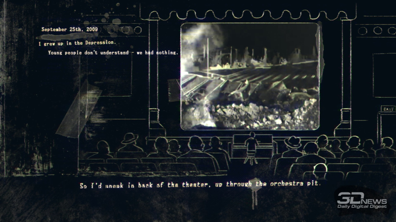  Есть в игре и длинный текстовый эпизод, почти лишенный интерактивности, но эффектно поданный — он прекрасно работает контрапунктом к остальному произведению 