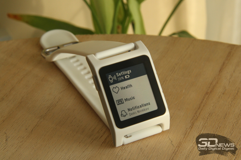  Меню настроек Pebble 2 Duo 