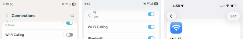  Стандартные приложения Samsung One UI 8 (слева), One UI 8.5 (в центре) и Apple iOS 26 (справа). Здесь и далее источник изображений: 9to5google.com 