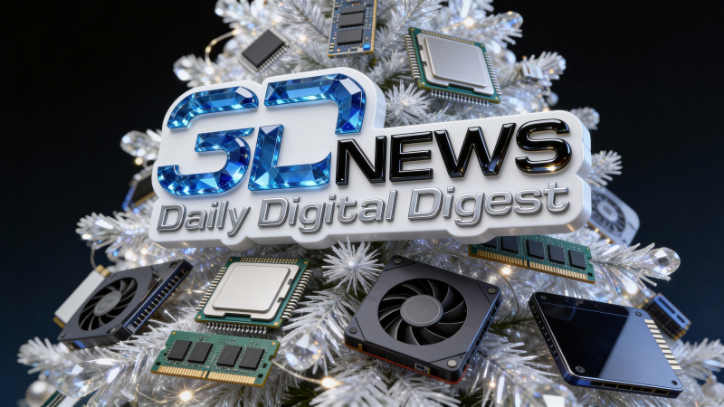  Здесь модели предложили поместить логотип из загруженного файла на украшенную компьютерными компонентами ёлку &mdash; и, на наш взгляд, она неплохо справилась (источник: ИИ-генерация на основе модели Seedream 4.5) 