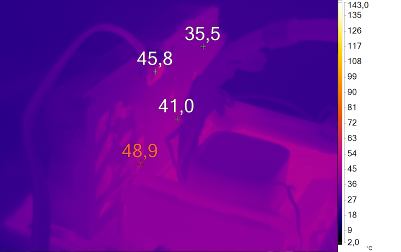  Нагрев видеокарты с обратной стороны печатной платы (режим по умолчанию) 
