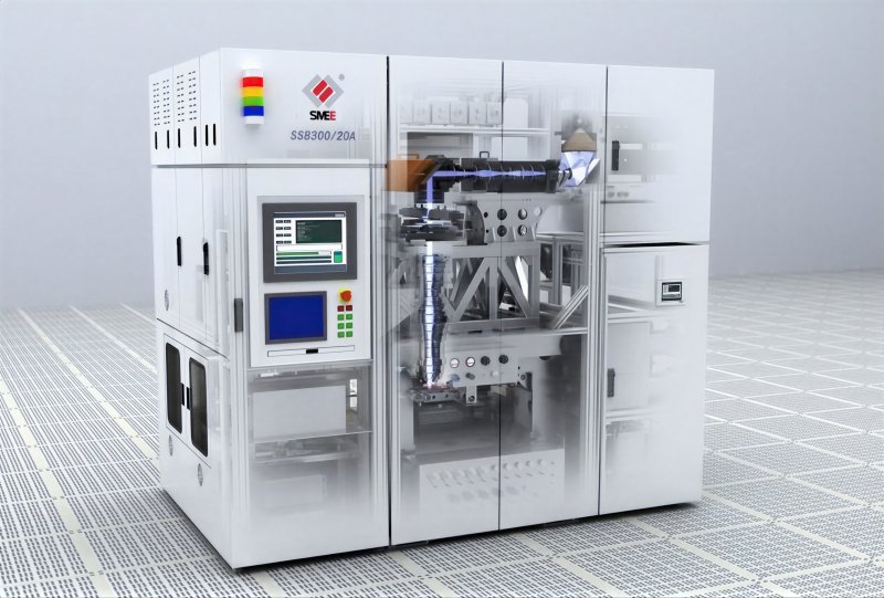  Степпер SSB300/20A используется на этапе формирования контактных площадок на задней части интегральных схем; производит золочение, пайку, формирование столбчатых контактных площадок и иные операции на пластинах диаметром 200 и 300 мм (источник: SMEE) 