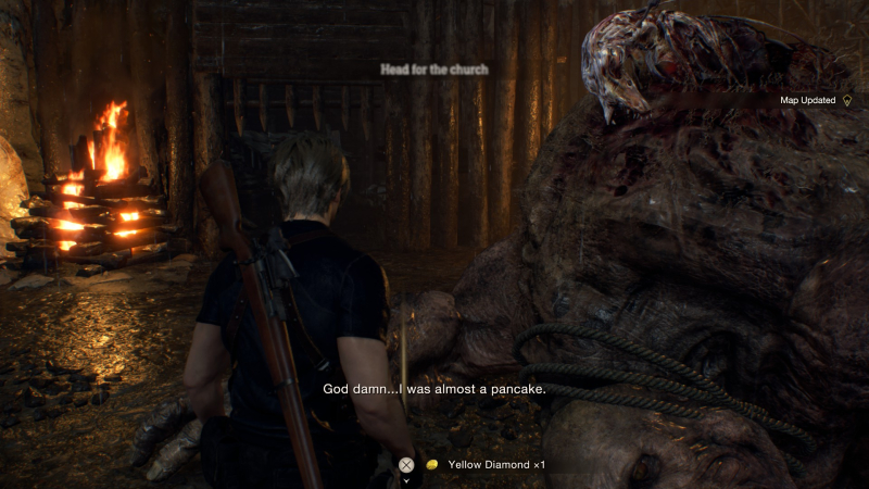  Не &laquo;Джилл-сэндвич&raquo;, но на фоне практически полного отсутствия шуток в RE4R сойдёт 