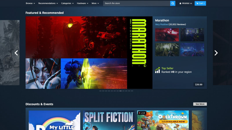 Обновлённый дизайн главной страницы Steam (увеличение по нажатию) 