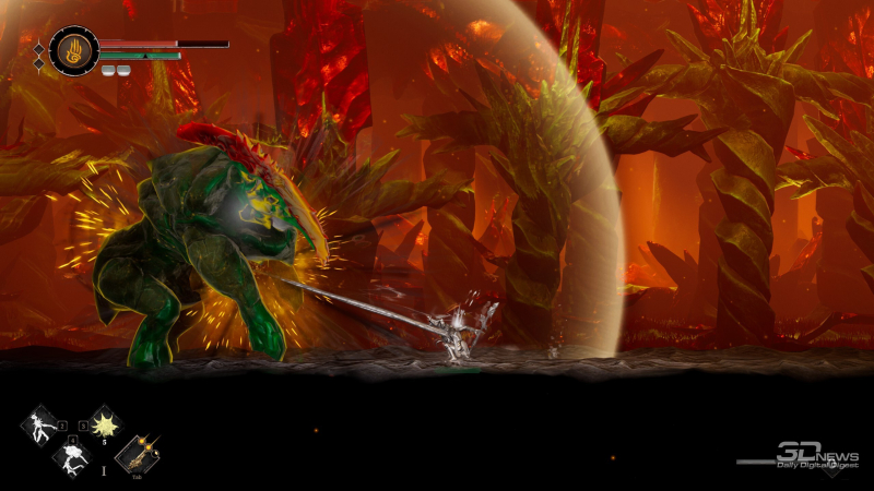  Если враг светится желтым, его атаку можно прервать одним наклоном стика 