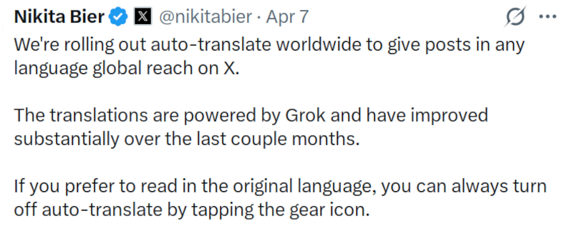  Источник изображения: @nikitabier / x.com 