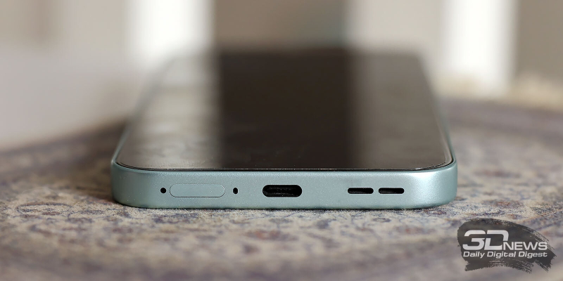  OnePlus Nord 6, нижняя грань: основной динамик, порт USB Type-C, микрофон, слот для двух карточек стандарта nano-SIM 