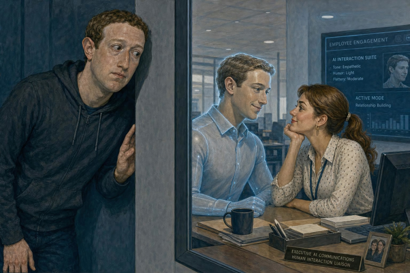 Блин, я же просто послал его сказать, чтобы мне принесли кофе! Как он это делает?&raquo; (Источник: ИИ-генерация на основе модели GPT Image 2) 