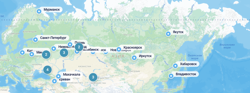  Точки присутствия Curator CDN 