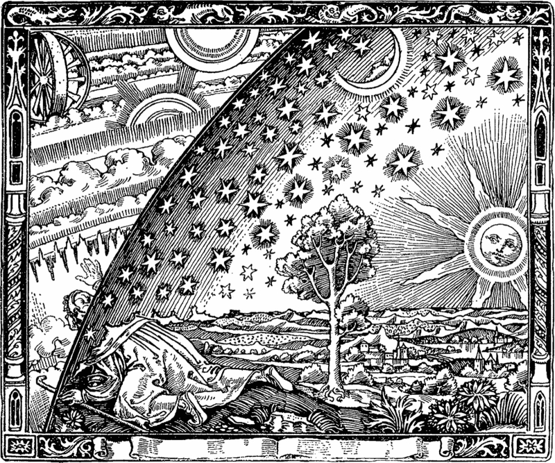  В изданной французским астрономом Фламмарионом (Flammarion) в 1888 г. книге &laquo;Атмосфера: Популярная метеорология&raquo; была приведена такая якобы старинная гравюра с подписью: &laquo;Средневековый миссионер рассказывает, что обнаружил место, где небо касается земли&raquo;. Взглянуть на нашу Вселенную со стороны, отыскав пролом в небесной тверди, как мы сейчас понимаем, не удастся, &mdash; зато можно создать если не идеальный, то близкий к такому квантовый компьютер. Ну, хотя бы попытаться! (источник: Wikimedia Commons) 