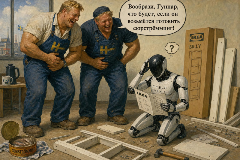  &laquo;Смейтесь, смейтесь, кожаные мешки, перевернётся и на нашей улице грузовик с DRAM!&raquo; (источник: ИИ-генерация на основе модели ChatGPT Images 2.0) 