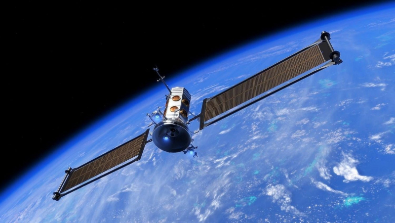  Платформа Blue Ring с раскрытыми панелями солнечных батарей. Графика Blue Origin 