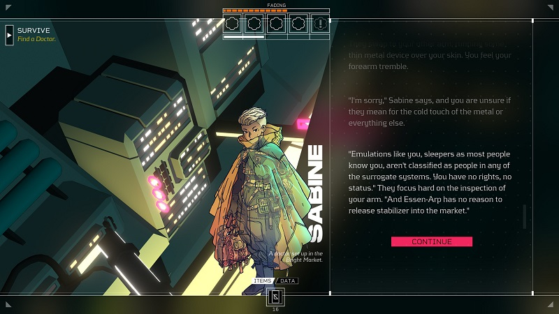  Citizen Sleeper не имеет перевода на русский язык (источник изображения: Epic Games Store 