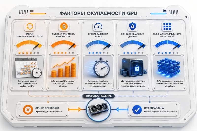  Факторы окупаемости GPU 