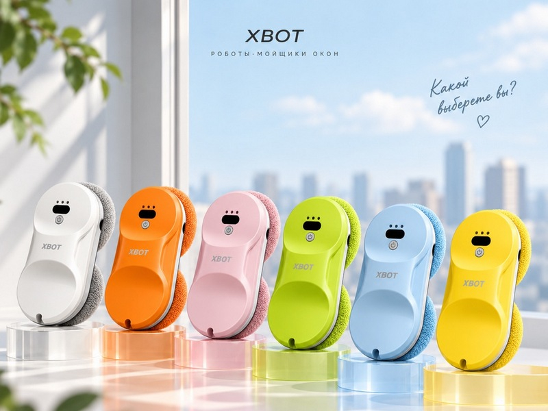 Робот-мойщик окон Xbot A11 представлен в шести цветах — от спокойных до неоново-ярких