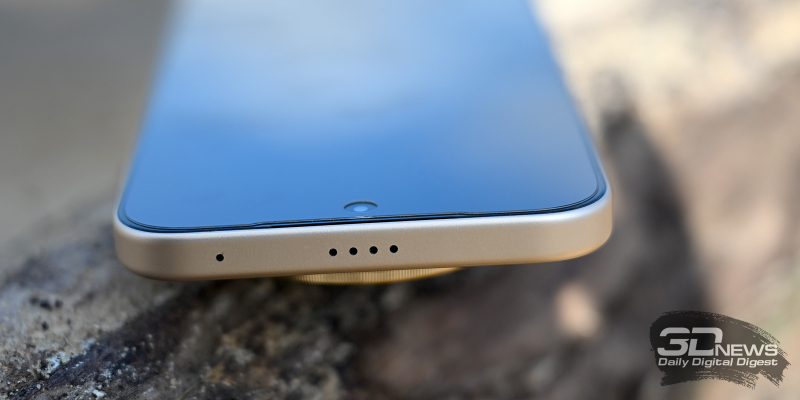  Honor X9e Pro, верхняя грань: прорезь для вывода динамика на верхнюю грань и микрофон 