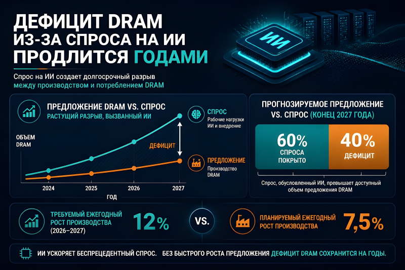  Реальный мир жесток: просто влить ещё больше денег в отрасль недостаточно, чтобы заставить чипмейкерские фабрики сразу выдавать нужные микросхемы (источник: инфографика скомпилирована GPT-6 Luna на основе данных Nikkei Asia и Counterpoint Research) 